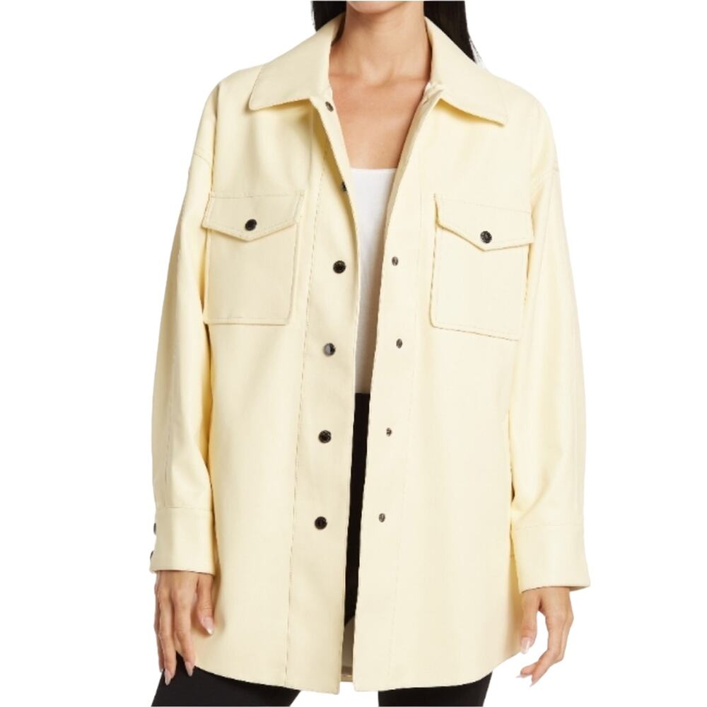 Bcbgeneration Lemon Yellow Button Front Oversized… - image 2
